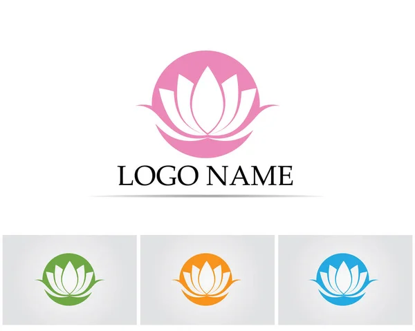 Signe Fleur Lotus Pour Bien Être Spa Yoga Illustration Vectorielle — Image vectorielle