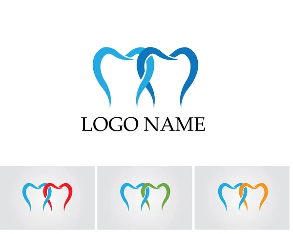 Cuidado Dental Logotipo Símbolos Plantilla Iconos Aplicación — Archivo Imágenes Vectoriales
