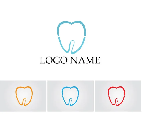 Cuidado Dental Logotipo Símbolos Plantilla Iconos Aplicación — Archivo Imágenes Vectoriales