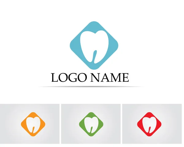 Cuidado Dental Logotipo Símbolos Plantilla Iconos Aplicación — Archivo Imágenes Vectoriales