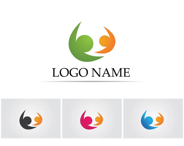 Comunidad Personas Cuidado Logo Símbolos Plantilla — Vector de stock