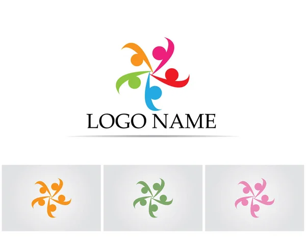 Community People Care Logotypen Och Symbolmallen — Stock vektor