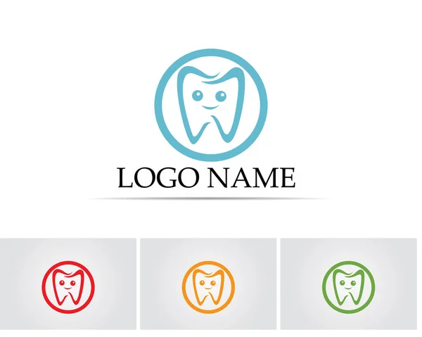 Cuidado Dental Logotipo Símbolos Plantilla Iconos Aplicación — Archivo Imágenes Vectoriales