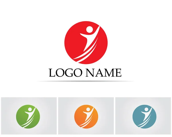 Comunità Persone Cura Logo Simboli Modello — Vettoriale Stock