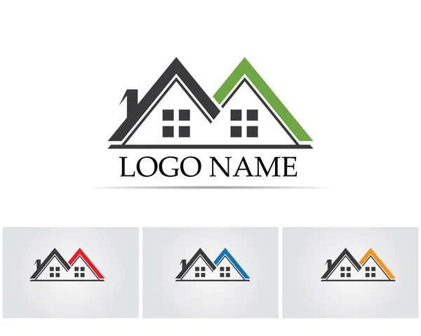 Inicio Edificios Logotipo Símbolos Iconos Plantilla — Vector de stock
