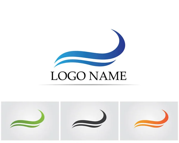 Κύματα Λογότυπο Παραλία Και Σύμβολα Πρότυπο Εικονίδια App — Διανυσματικό Αρχείο
