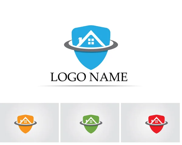 Plantilla de iconos de logotipo de edificios inmobiliarios y de viviendas — Vector de stock