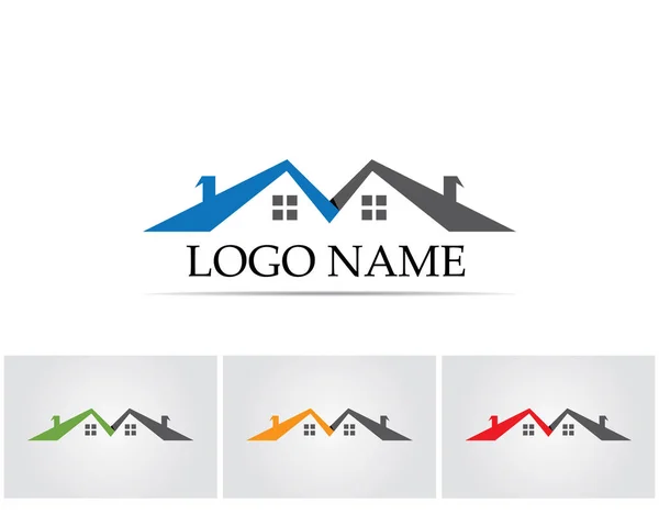 Plantilla de iconos de logotipo de edificios inmobiliarios y de viviendas — Vector de stock