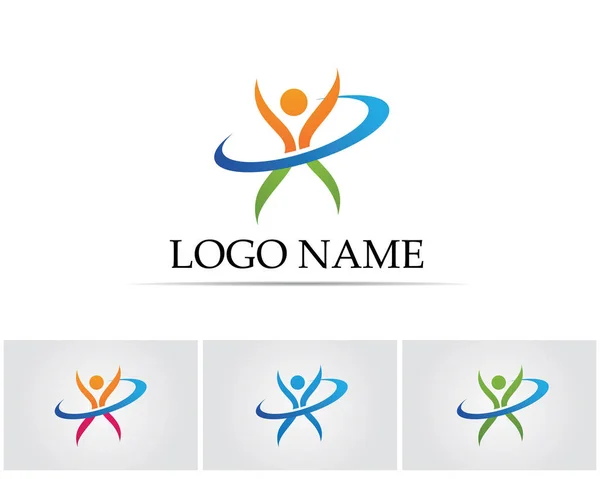 Community People Care Logo und Symbole Vorlage — Stockvektor