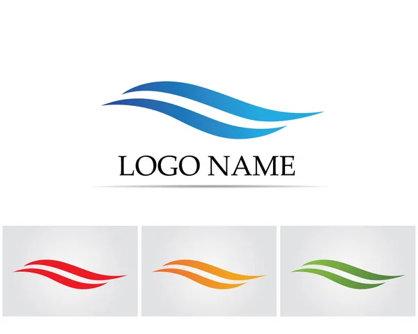 Logotipo Natureza Água Símbolos Modelo Ícones App — Vetor de Stock