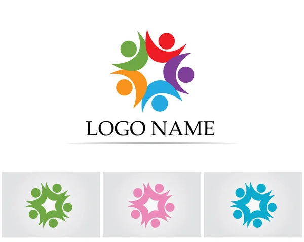 Community People Care Logo und Symbole Vorlage — Stockvektor