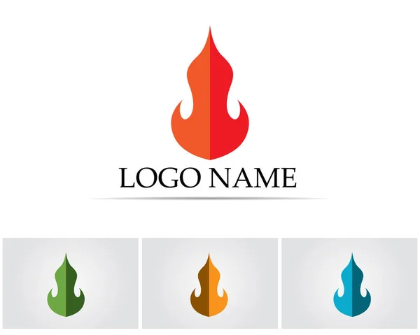 Fogo chama natureza logotipo e símbolos ícones modelo —  Vetores de Stock