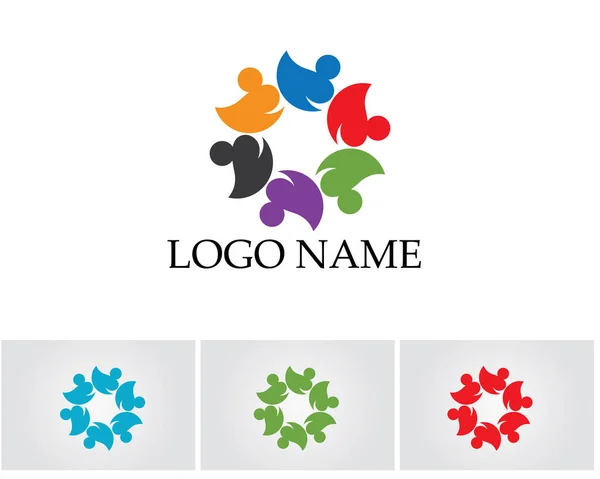Gemeenschapsmensen zorg logo en symbolen sjabloon — Stockvector