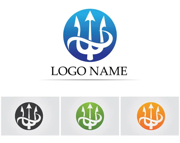 Magic Trident Logo Symbols Template Vector — Stock Vector