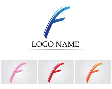 F harf logo ve sembolleri şablon vektör simgeler