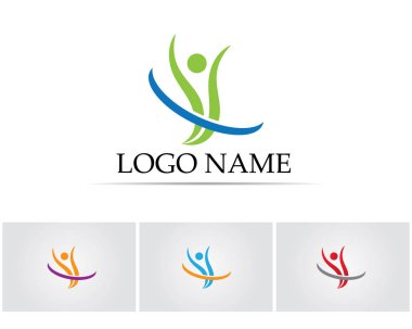 İnsanlar başarıyı önemser sağlık logosu simgeleri