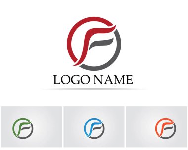F harf logo ve sembolleri şablon vektör simgeler