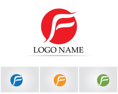 F harf logo ve sembolleri şablon vektör simgeler