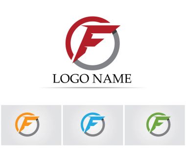 F harf logo ve sembolleri şablon vektör simgeler