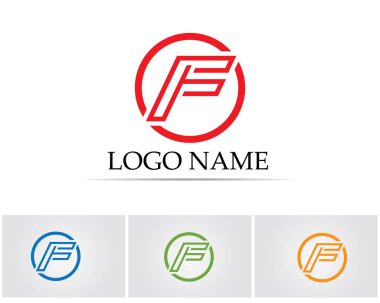 F harf logo ve sembolleri şablon vektör simgeler