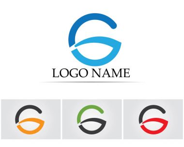 G harfleri logosu ve semboller şablon uygulamaları