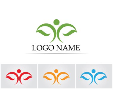 Vektör yeşil doğa logosu ve sembol bırakıyor