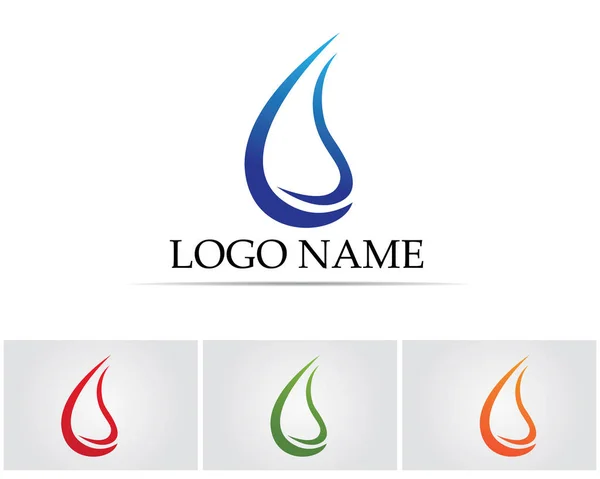 Logotipo Natureza Água Símbolos Modelo Ícones App —  Vetores de Stock