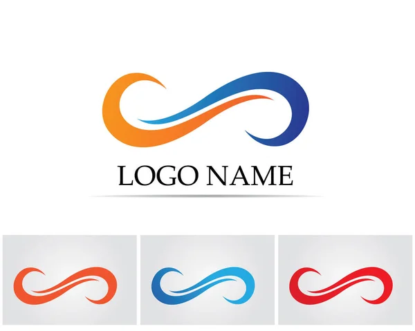 Infinito Logotipo Símbolo Plantilla Iconos Aplicación — Vector de stock
