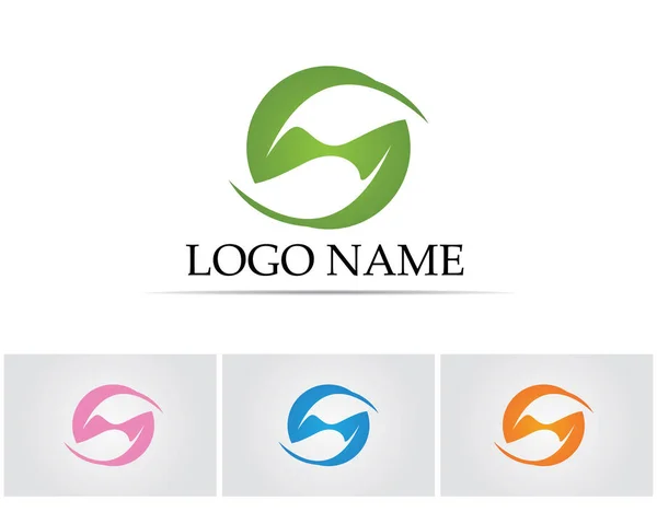 Blad Groen Logo Symbool Sjabloon Vector — Stockvector