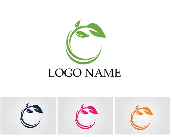 Blad Grön Natur Logotyp Och Symbol Mall Vektor — Stock vektor
