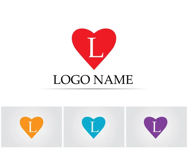 Amor Logo Símbolos Vector Plantilla Iconos Aplicación — Archivo Imágenes Vectoriales