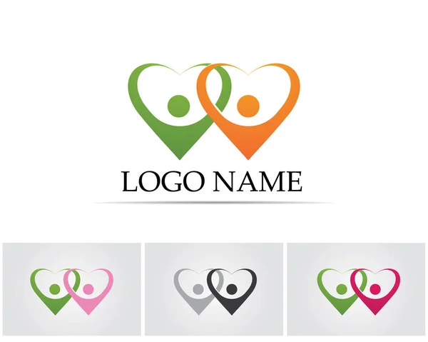 Logo Symboles Amour Modèle Vectoriel Icônes App — Image vectorielle