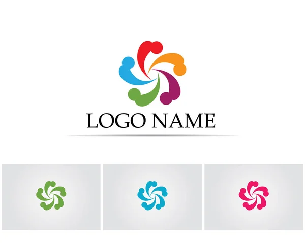 Wzór Logo Symboli Opieki Społecznej — Wektor stockowy