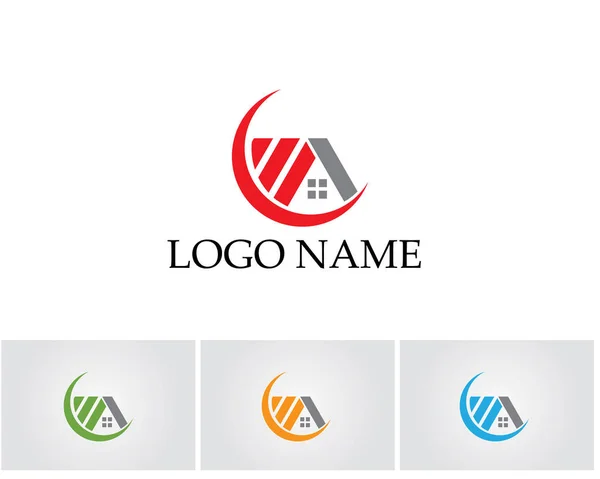 Home Edifici Logo Simboli Icone Modello — Vettoriale Stock