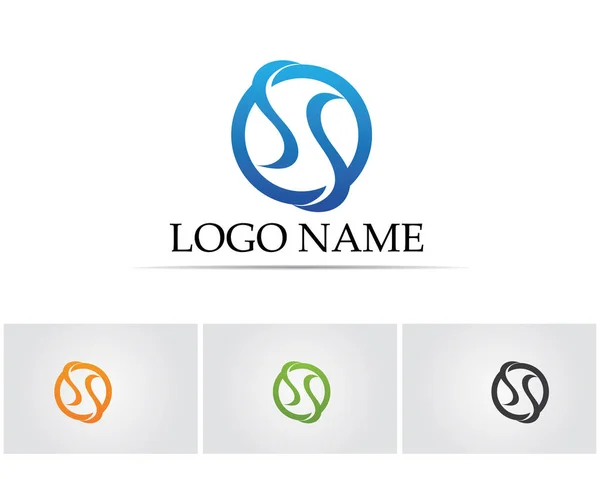 Logotipo Natureza Água Símbolos Modelo Ícones App — Vetor de Stock