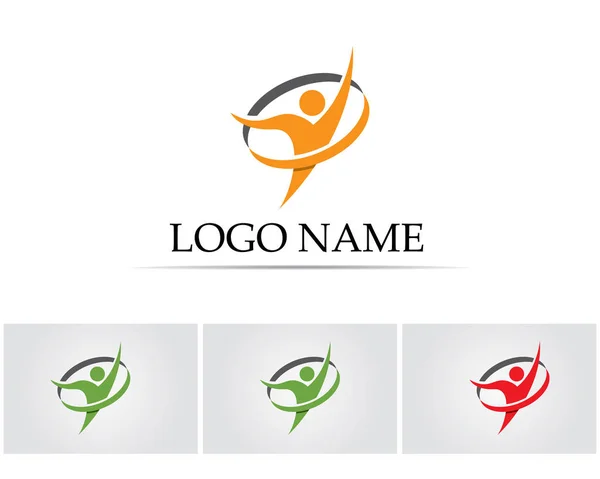 Comunidad Personas Cuidado Logo Símbolos Plantilla — Vector de stock