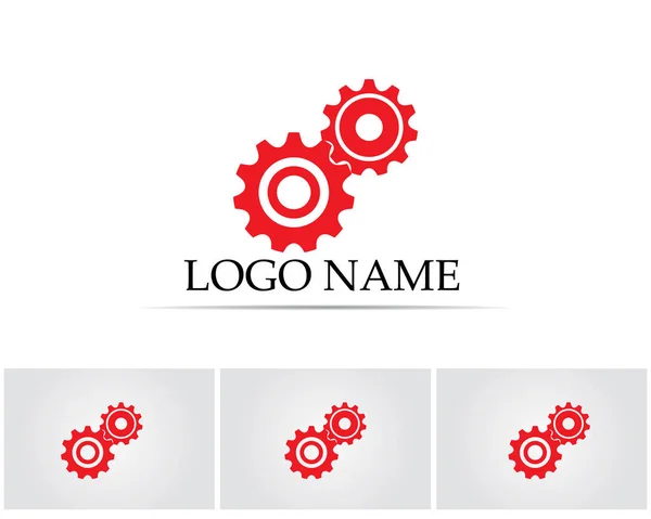 Engranaje Logotipo Plantilla Vector Icono Ilustración Diseño — Archivo Imágenes Vectoriales