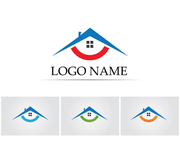 Inicio Edificios Logotipo Símbolos Iconos Plantilla — Vector de stock