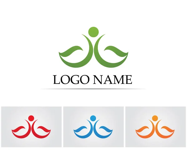 Vecteur laisse vert logo et symbole de la nature — Image vectorielle