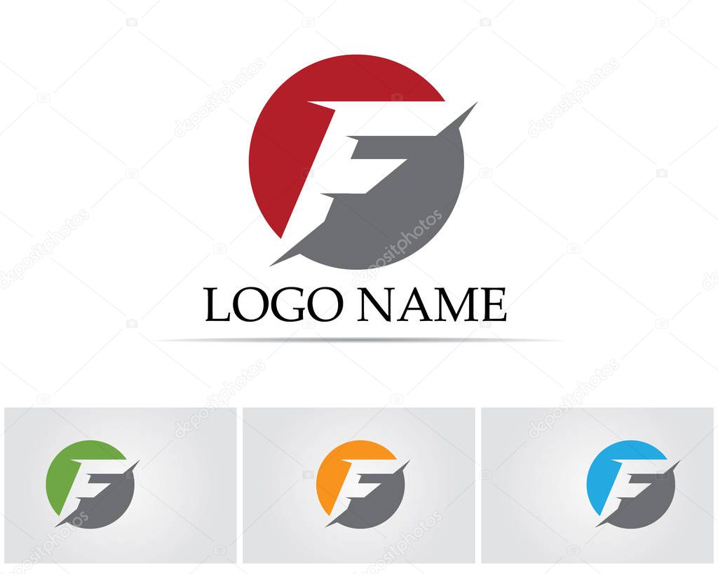 F letter logo and symbols template vector icons