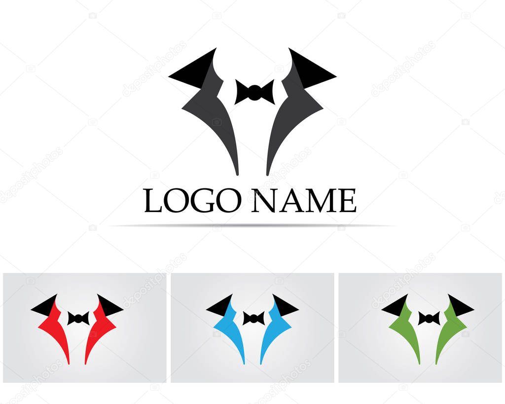 Tuxedo man logo and symbols black icons template