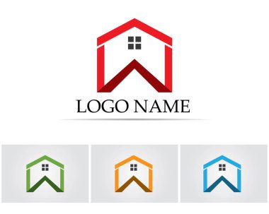 Emlak ve ev binaları logo simgeleri şablonu