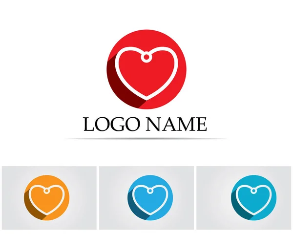 Amor Logo Vector Plantilla — Archivo Imágenes Vectoriales