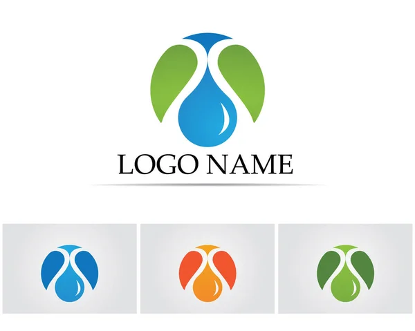 Agua naturaleza logotipo y símbolos — Vector de stock