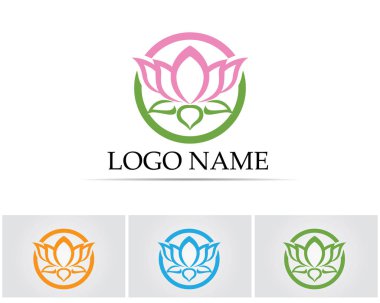 Vektör - Lotus çiçek işareti sağlık, Spa ve Yoga için. Vektör çizim
