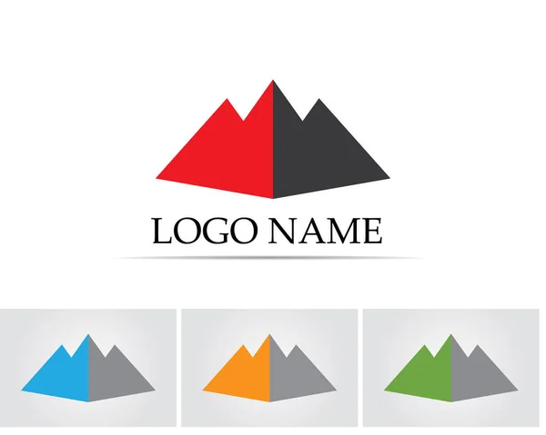 Montagne nature paysage logo et symboles icônes modèle — Image vectorielle