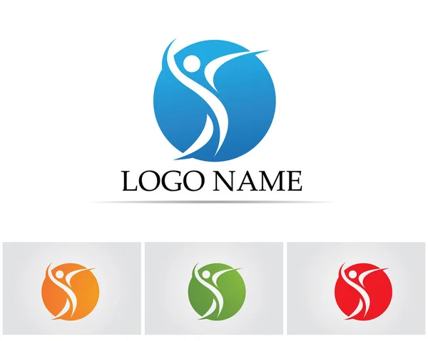 Modèle de logo et de symboles pour les soins communautaires — Image vectorielle
