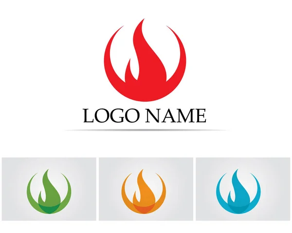 Doğa logosunu ve sembol şablonlarını ateşle — Stok Vektör