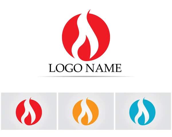 Doğa logosunu ve sembol şablonlarını ateşle — Stok Vektör