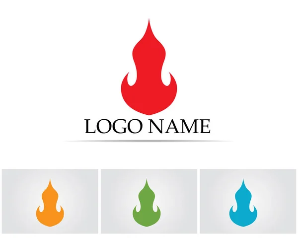 Feu flamme nature logo et symboles icônes modèle — Image vectorielle